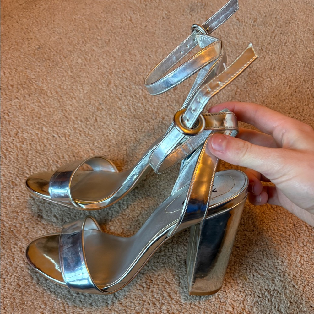 Mix No. 6 Silver Block Heel Sandals